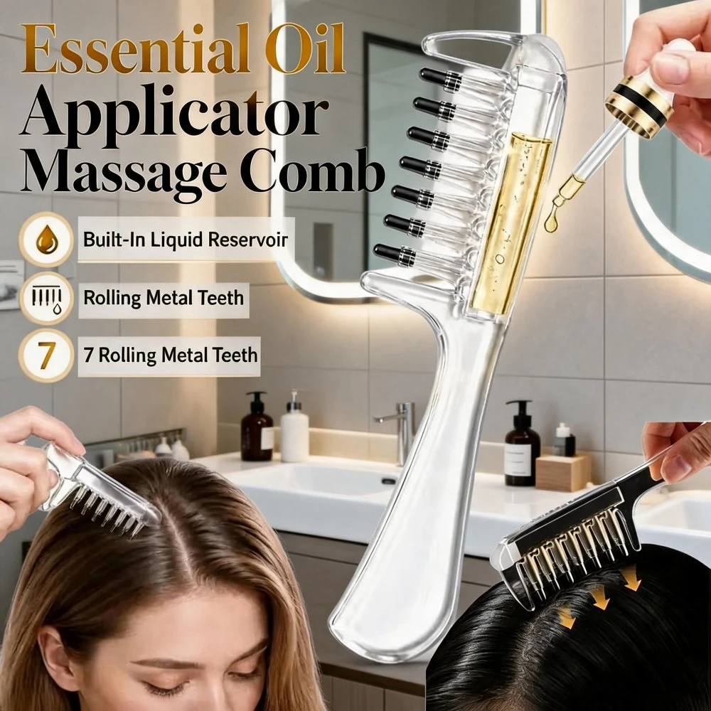 Root Stimulator Liquid - 에센셜 오일 액체 도포용 헤어 콤,
